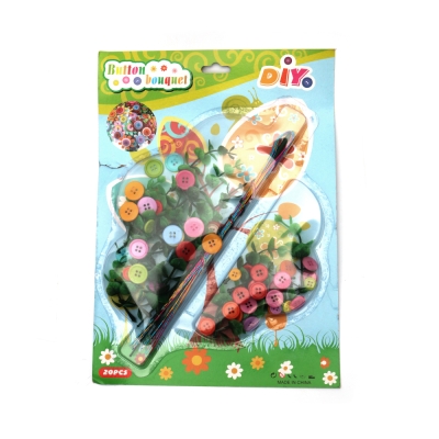 Творчески комплект за изработка на букет от копчета и тел