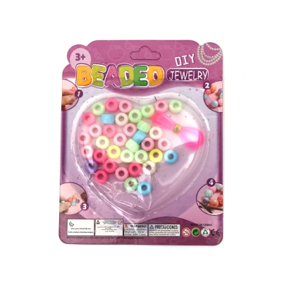 Комплект пластмасови мъниста за изработка на бижута форма топче 9 мм дупка 4 мм цвят микс