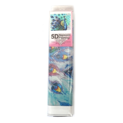 Диамантен гоблен 5D 30x40 см кръгли диаманти пълно облепяне - Блясъкът на пауна GLD62430