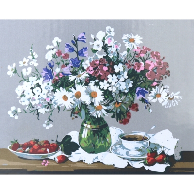 Комплект рисуване по номера 30x40 см -Полски цветя и чай - KTL7009