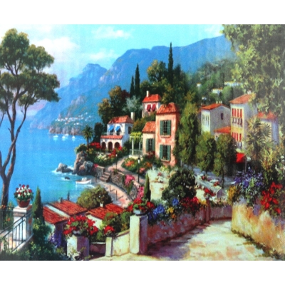 Комплект рисуване по номера 40x50 см - Път към лазурния бряг RA74034