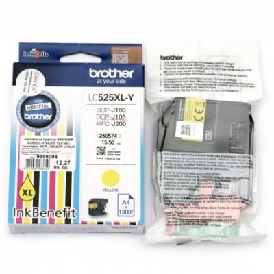 Мастило за принтер BROTHER LC525XL-Y жълто 12.8 мл.- принтери DCP-J105,DCP-J100,MFC-J203