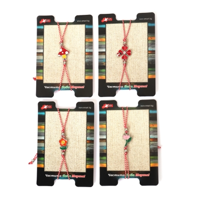 Мартеница гривна с цветя и гъбка