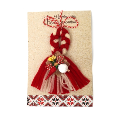 Мартеница ресна плетеница от вълна с чесън