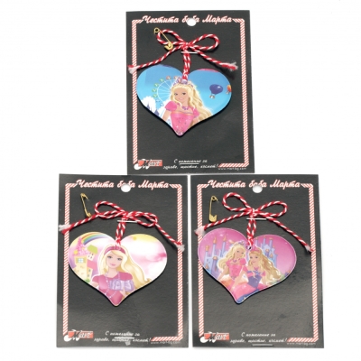 Мартеници сърце и цвете с момиче 10 броя