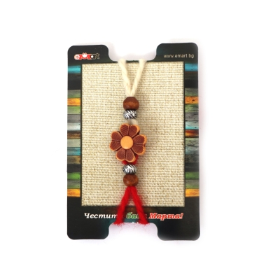 Мартеница гривна от вълна с детелина антик 10 броя