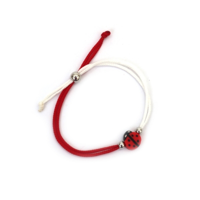 Мартеници Гривни за деца - корда с калинка 10 броя