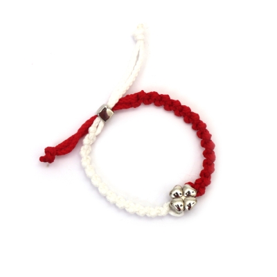 Ръчно плетени Мартеници Гривни - с детелина 10 броя