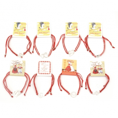 Гривна макраме МИКС метална фигурка - 10 броя