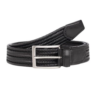 Елегантен мъжки колан в черен цвят - Italian belts - 115 см