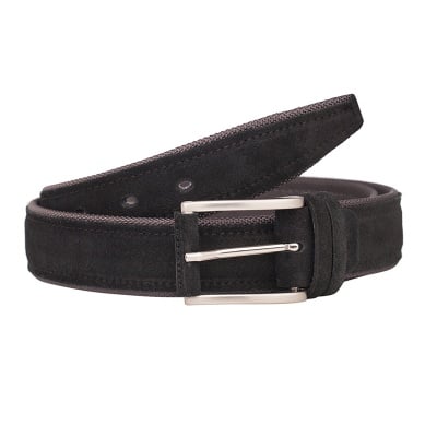 Мъжки изчистен колан в черно - Italian belts -115 см