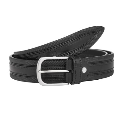 Мъжки колан в черен цвят - Italian belts -115 см