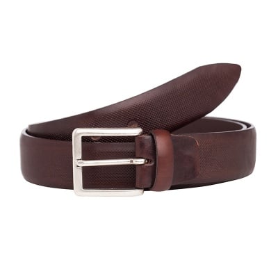 Mъжки стилен колан в кафяво  - Italian belts - 110 см