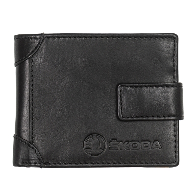 Мъжки черен портфейл Auto Set с лого на Skoda