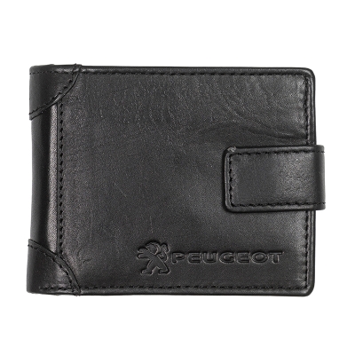 Мъжки черен портфейл Auto Set с лого на Peugeot