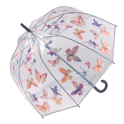 Дамски чадър ESPRIT - прозрачен с пеперуди