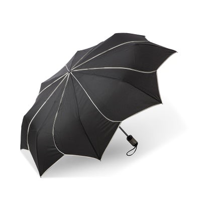 Дамски чадър PIERRE CARDIN черен с бял кант
