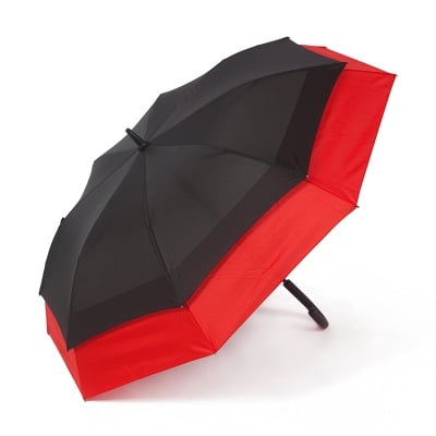 Чадър с червена периферия - PIERRE CARDIN