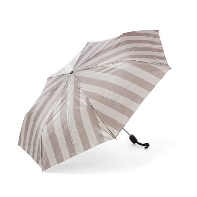 Дамски чадър сиво с бежово райе - Pierre Cardin