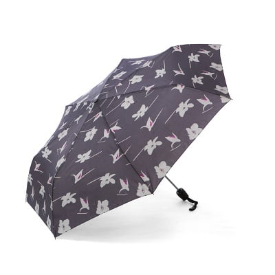 Дамски сив чадър с орхидея - Pierre Cardin