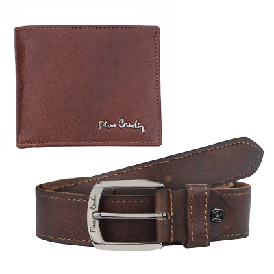 Мъжки комплект портфейл и колан Pierre Cardin - 130 см