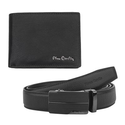 Мъжки комплект портфейл и колан Pierre Cardin - 125 см