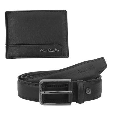 Мъжки комплект портфейл и колан Pierre Cardin - 125 см