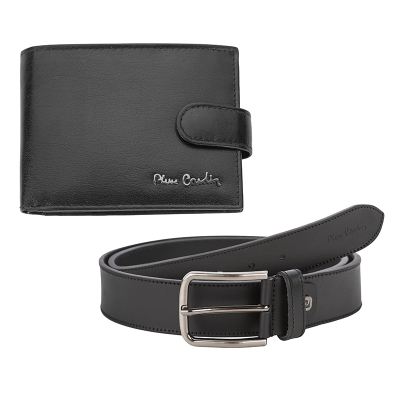 Мъжки комплект портфейл и колан Pierre Cardin - 115 см