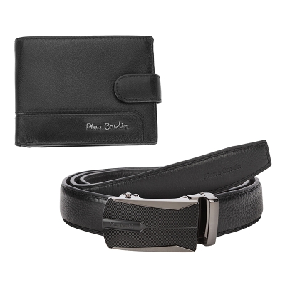 Мъжки комплект портфейл и колан Pierre Cardin - 125 см