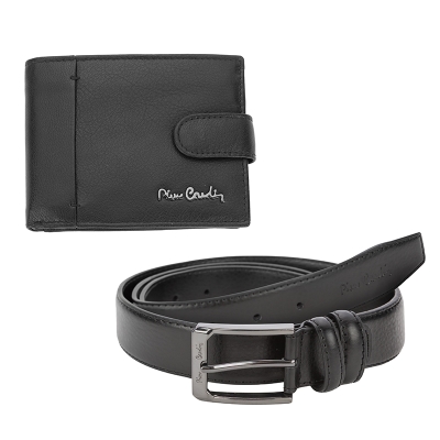 Мъжки комплект портфейл и колан Pierre Cardin - 120 см
