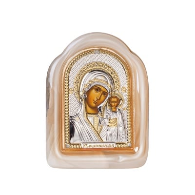 Икона Казанска Богородица стъкло 8,5*11,5см.