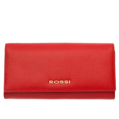 Дамско портмоне цвят Червено Шагрен ROSSI