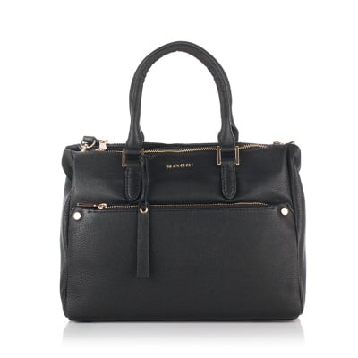 Дамска бизнес чанта в класическо черно - ROSSI