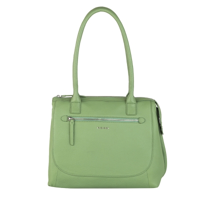 Дамска чанта цвят зелено крем - Rossi