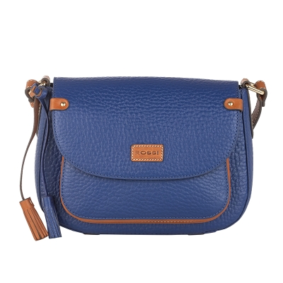 Дамска чанта цвят турско синьо - Rossi