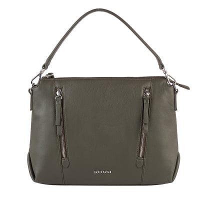 Дамска чанта цвят Маслено зелен - ROSSI