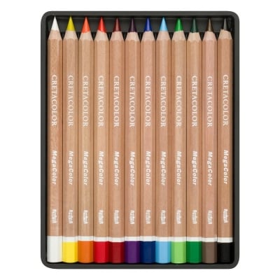 Комплект цветни моливи Mega Color, метална кутия