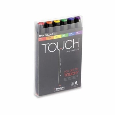Комплект маркери TOUCH TWIN, 6 бр., основни цветове