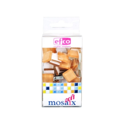 Мозаечни плочки MosaixSoft, стъкло, 15x15x4 mm, 90 бр., светлокафявии