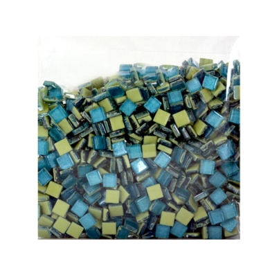 Мозаечни плочки Metallic, стъкло, 10x10x4 mm, 1000 бр., тюркоазени