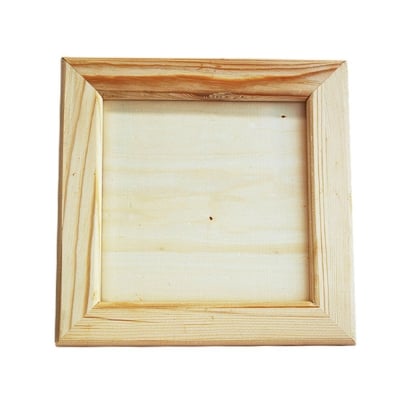 Дървена рамка, 23,5 х 23,5 / 16,5 х 16,5 cm,  натурална