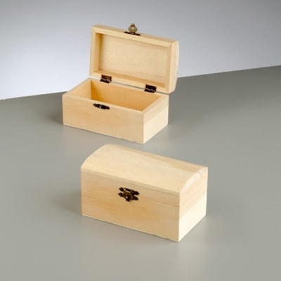 Дървена кутия, закръглен капак, 13,8 x 8 x 7,5 cm, натурална