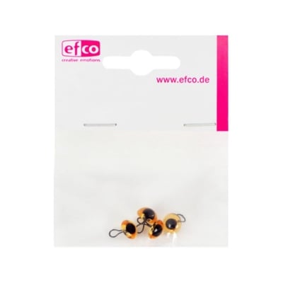Животински очички - копчета, ф 6 mm, 4 броя, жълти
