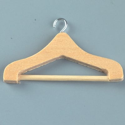 Миниатюра, дървена закачалка за дрехи, 5 cm, 4 бр