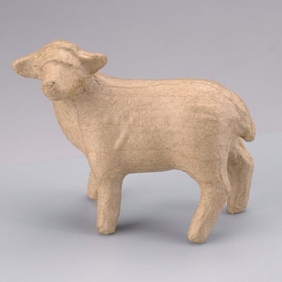 Фигура от папиемаше, овца 10 x 4 x 8,5 cm