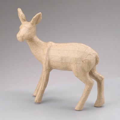 Фигура от папиемаше, стоящ елен, 16 x 4 x 15,5 cm