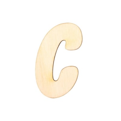 Деко фигурка буква "C", дърво, 50 mm
