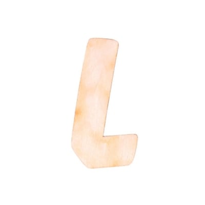 Деко фигурка буква "L", дърво, 19 mm