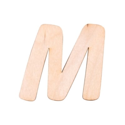 Деко фигурка буква "M", дърво, 19 mm