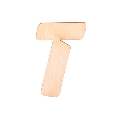 Деко фигурка буква "T", дърво, 50 mm